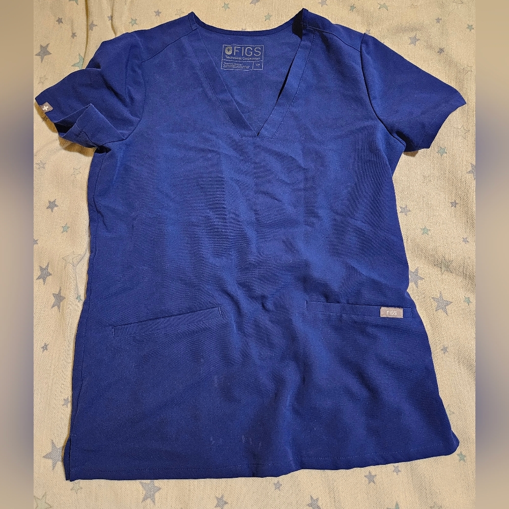 Two Figs Scrub Casma tops XS in Ciel Blue and Royal